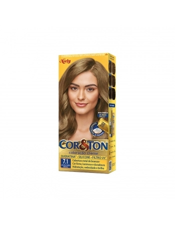 TINTURA NIELY COR&TON KIT 7.1 LOURO CINZA MEDIO
