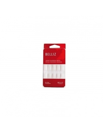 UNHA POSTIÇA BELLIZ NATURAL QUADRADA MEDIO 1201