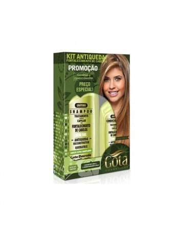 KIT GOTA DOURADA SHAMPOO+CONDICIONADOR 300ML ANTIQUEDA