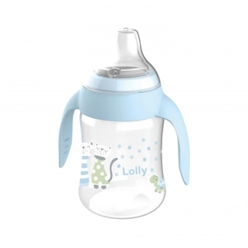 COPO ANTIVAZAMENTO COM ALÇA LOLLY BABY 250ML 7104 BLISTER AZUL