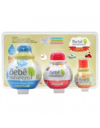 KIT BEBE NATUREZA SHAMPOO+CONDICIONADOR 230/230ML SUAVE GRATIS COLONIA 30ML
