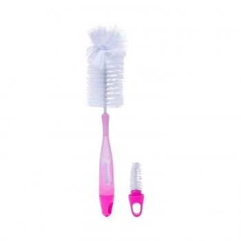 ESCOVA PARA LIMPEZA DE MAMADEIRA E BICO LOLLY BABY 7081 2X1 ROSA