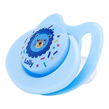 CHUPETA LOLLY BABY 4011 BLISTER AZUL BICO DE SILICONE REDONDO TAMANHO 1