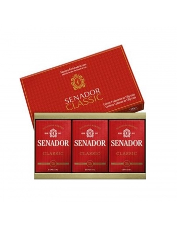 ESTOJO SENADOR 03 SABONETES 130G CLASSIC