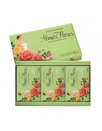 ESTOJO ALMA DE FLORES 03 SABONETES 130G CLASSIC