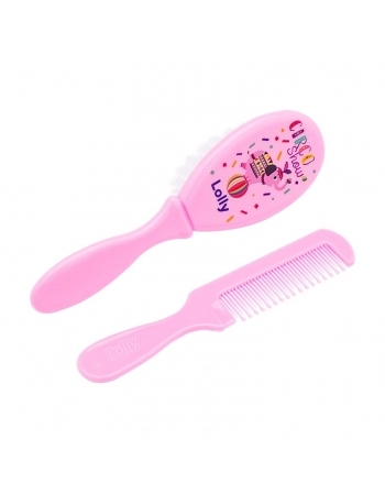 CONJUNTO PARA CABELO LOLLY BABY 7050 ROSA BLISTER