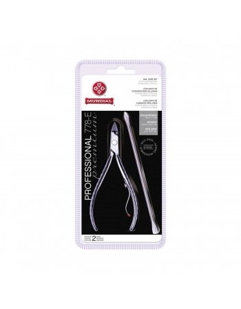 ALICATE DE CUTICULA MUNDIAL 778E INOX+EMPURRADOR