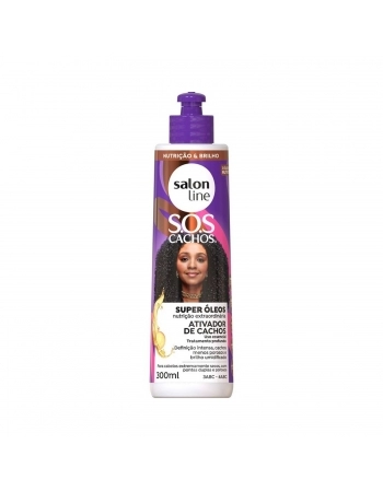 ATIVADOR DE CACHOS SALON LINE 300ML SOS CACHOS OLEO NUTRITIVO