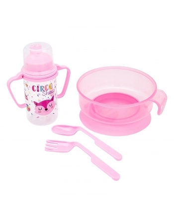 KIT ALIMENTAÇÃO LOLLY 7131 4PCS ROSA BLISTER