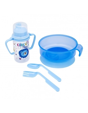 KIT ALIMENTAÇÃO LOLLY 7131 4PCS AZUL BLISTER