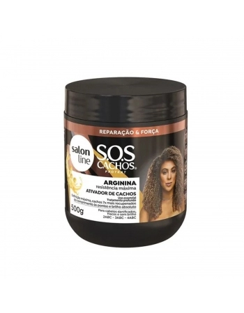 ATIVADOR CACHOS SALON LINE 500G SOS CACHOS ARGININA RECONSTRUÇÃO