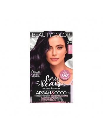 TINTURA BEAUTYCOLOR 3.66 CASTANHO PURPURA KIT PRATICO