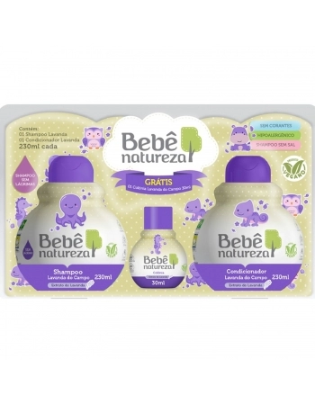KIT BEBE NATUREZA SHAMPOO+CONDICIONADOR 230/230ML LAVANDA GRATIS COLONIA 30ML