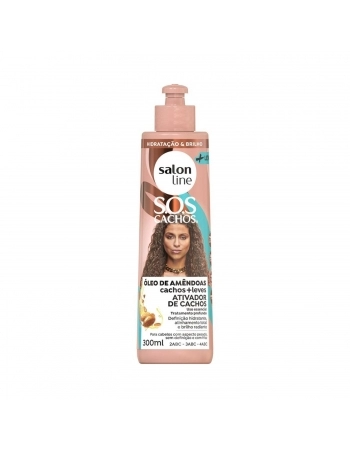 ATIVADOR DE CACHOS SALON LINE 300ML SOS CACHOS OLEO AMENDOAS