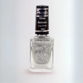 ESMALTE PRISCILA 10ML GLITTER MULTICOLOR