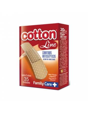 CURATATIVO ANTISSEPTICO COTTON 35UN FAMILY CARE BEGE