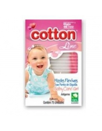 HASTES FLEXIVEIS COTTON 75UN BABY CARE GIRL