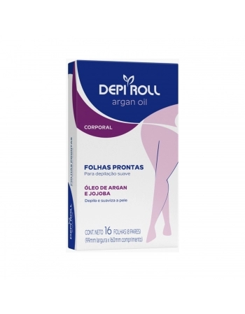 FOLHAS DEPILATORIO CORPORAL DEPI ROLL 8 PARES ARGAN