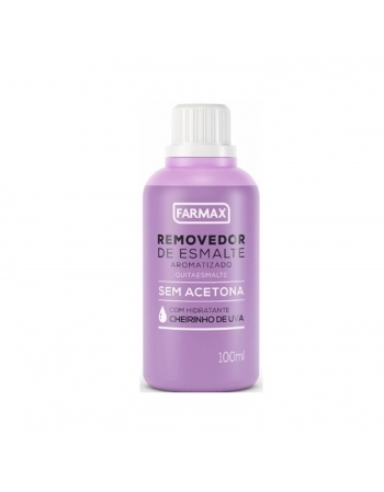 REMOVEDOR ESMALTE FARMAX 100ML SEM ACETONA UVA