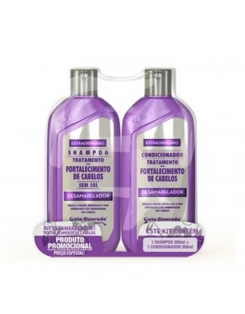KIT GOTA DOURADA SHAMPOO+CONDICIONADOR 300ML DESAMARELADOR