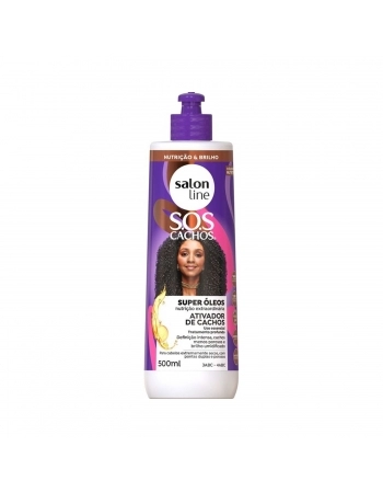 ATIVADOR DE CACHOS SALON LINE 500ML SOS CACHOS OLEO NUTRITIVO