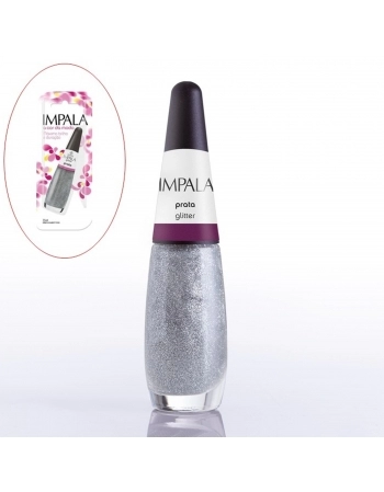 ESMALTE IMPALA GLAMOUR PRATA COM BLISTER 056