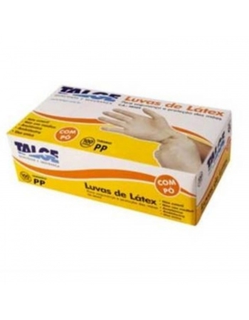 LUVA TALGE LATEX PP 100UN COM PO
