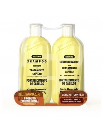 KIT GOTA DOURADA SHAMPOO+CONDICIONADOR 300ML ANTICASPA