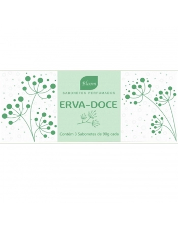 ESTOJO AROMATICA BLOOM 3 SABONETES EM BARRA 100G CADA ERVA DOCE