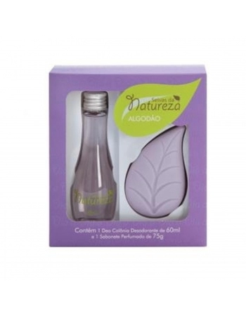 ESTOJO AROMATICA SEIVAS DA NATUREZA DEO COLONIA 60ML + SABONETE EM BARRA 75G ALGODAO