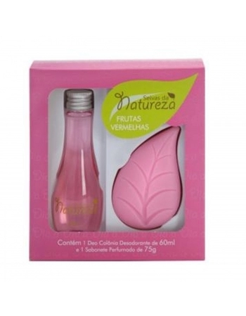 ESTOJO AROMATICA SEIVAS DA NATUREZA DEO COLONIA 60ML + SABONETE EM BARRA 75G FRUTAS VERMELHAS