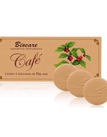 ESTOJO AROMATICA BIOCARE 3 SABONETES EM BARRA 90G CADA CAFE