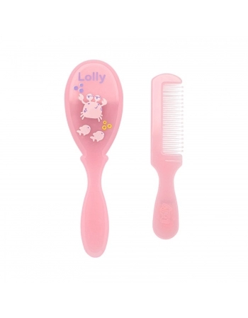 CONJUNTO PARA CABELO LOLLY BABY OCEANO 7054 BLISTER ROSA