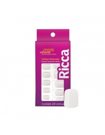 UNHA POSTIÇA NATURAL RICCA QUADRADA CURTO 1336
