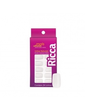UNHA POSTIÇA NATURAL RICCA QUADRADA MEDIO 1320