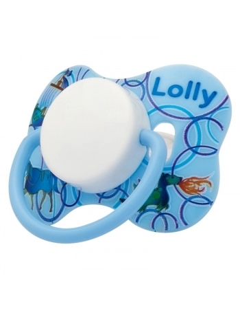 CHUPETA LOLLY 4512 BORBOLETA TIPO SILICONE REDONDO TAMANHO 2 BLISTER AZUL