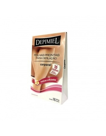 FOLHA DEPILATORIO CORPORAL DEPIMIEL C/ 8 PARES ALOE VERA