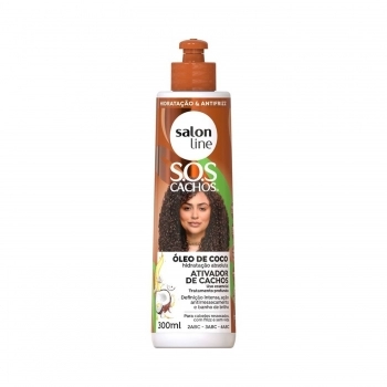 ATIVADOR CACHO SALON LINE 300ML SOS CACHOS COCO TRATAMENTO PROFUNDO
