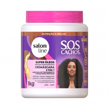 CREME+MASCARA 2X1 SALON LINE 1K SOS CACHOS OLEO NUTRITIVO