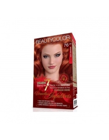 TINTA BEAUTY COLOR 76.44 VERMELHO RUIVO ABSOLUTO