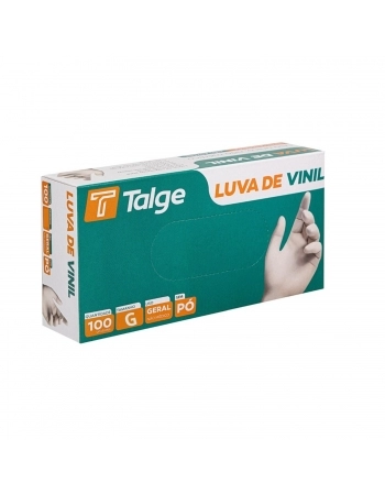 LUVA TALGE VINIL GRANDE 100UN SEM PO