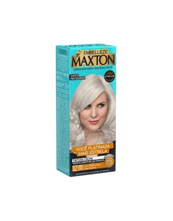 TINTURA MAXTON KIT PRATICO 12.111 LOURO PLATINA CINZA SUPER INTENSO