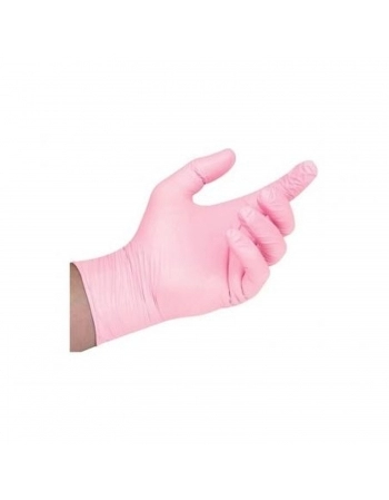 LUVA TALGE NITRILICA M 100UN ROSA SEM PO