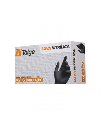 LUVA TALGE NITRILICA 100UN SEM PO PRETA GRANDE