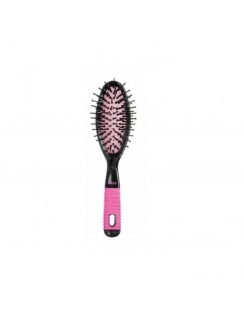 ESCOVA CABELO RICCA OVAL BLACK/PINK PEQUENA 2408