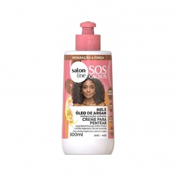 CREME PENTEAR SALON LINE 300ML SOS CACHOS MEL E OLEO DE ARGAN