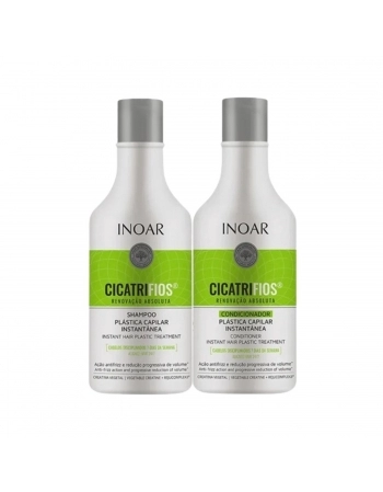 KIT INOAR SHAMPOO + CONDICIONADOR DUO 250ML CICATRIFIOS RENOVAÇAO ABSOLUTA