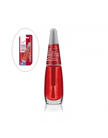 ESMALTE IMPALA COBERTURA VERNIZ INTENSIFICADOR VERMELHO CB 486