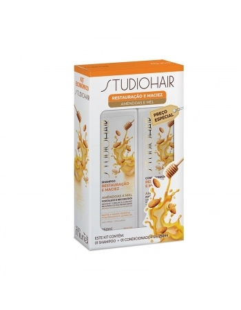 KIT MURIEL SHAMPOO+CONDICIONADOR STUDIO HAIR RESTAURACAO/MACIEZ