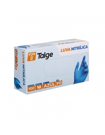 LUVA TALGE NITRILICA AZ M 100UN S/PO
